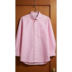 Men's Goodfellow & Co Pink Striped Button-Up Shirt Long Sleeve Size M